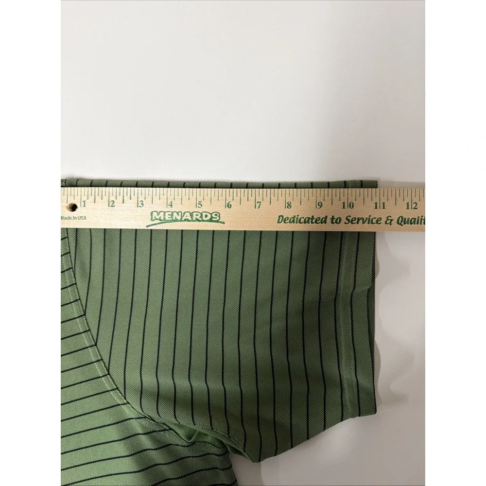 Adidas Polo Size XL Mens ClimaCool Short Sleeve Striped Golf Athletics Green